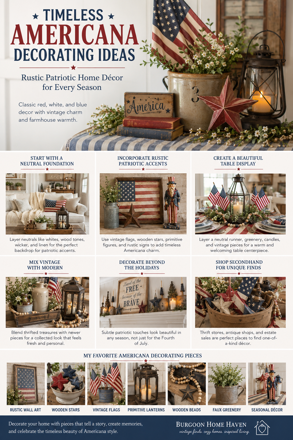 Timeless Americana Decorating Ideas: Rustic Patriotic Home Décor for Every Season